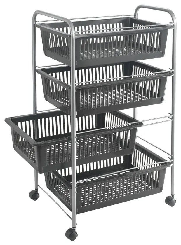 Подвижен рафт в тъмносиво-сребристо 46x78 cm - Metaltex