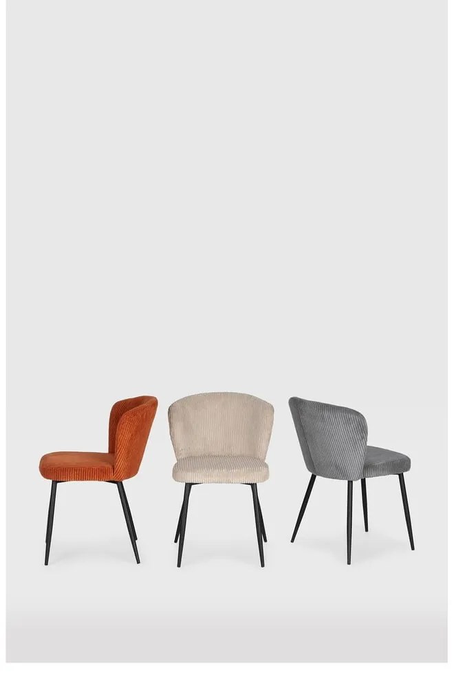 Оранжеви велурени трапезни столове в комплект 4 бр. Megan – Marckeric