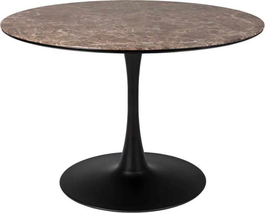 Кръгла трапезна маса с плот от имитация на мрамор ø 110 cm Maru – White Label