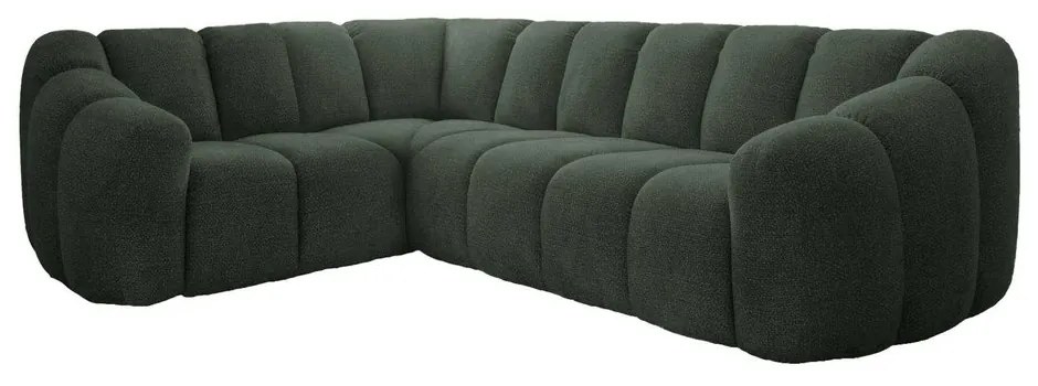 Тъмнозелен ъглов диван (ляв ъгъл/L форма) Shell – Miuform