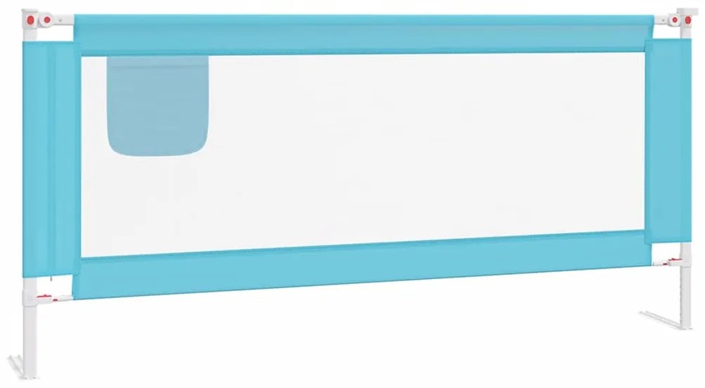 10215 vidaXL Ограничител за бебешко легло, син, 200x25 см, плат