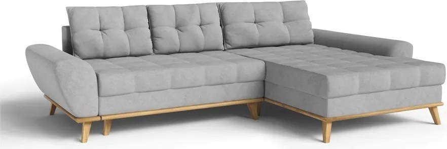 Светлосив разтегателен ъглов диван (десен ъгъл) Balitco – Ropez