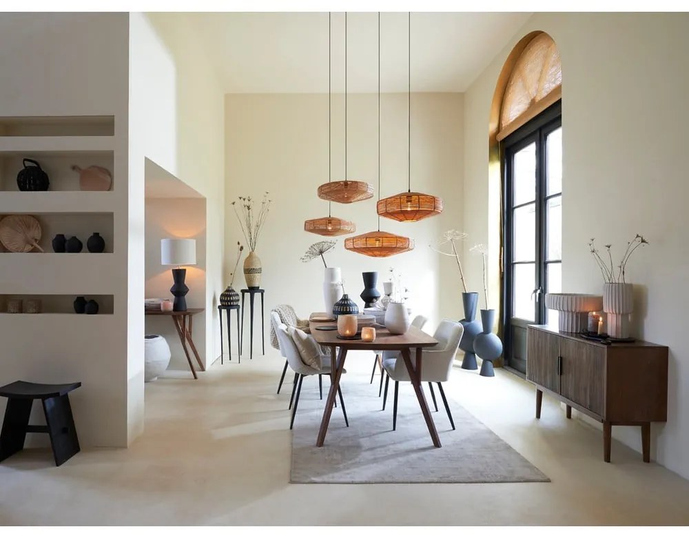Кафява трапезна маса с акациев плот 100x220 cm Quenza – Light & Living