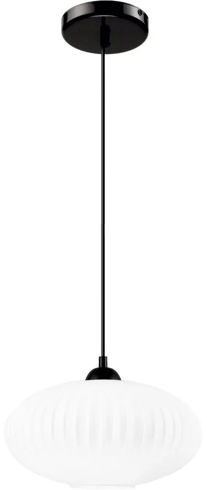 Пендел HARMA 1xE27/15W/230V Ø 30 см бял/черен