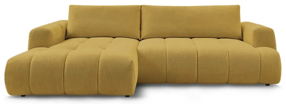 Сгъваем/с място за съхранение ъглов диван в цвят горчица (ляв ъгъл) Fuji – Bobochic Paris