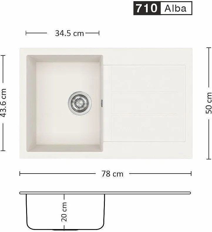 Eurolux FERETA 78.1 SI Композитна мивка за вграждане