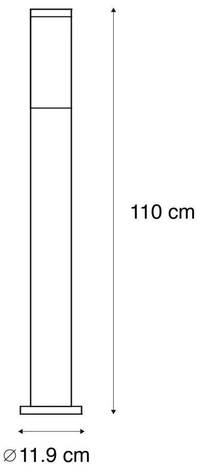Модерна външна лампа стълб стомана 110 см IP44 - Rox