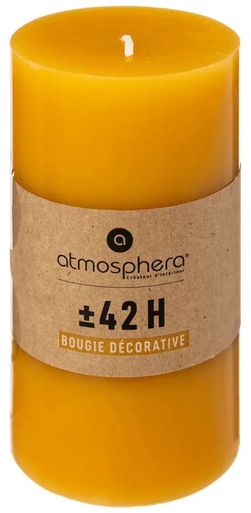 Свещ без аромат atmosphera Hugo, Кръгла, 7x13 cm - Зелен