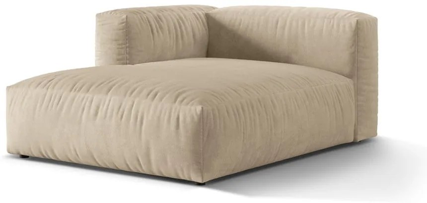 Бежов кадифен модул за диван (ляв ъгъл) Martina – Micadoni