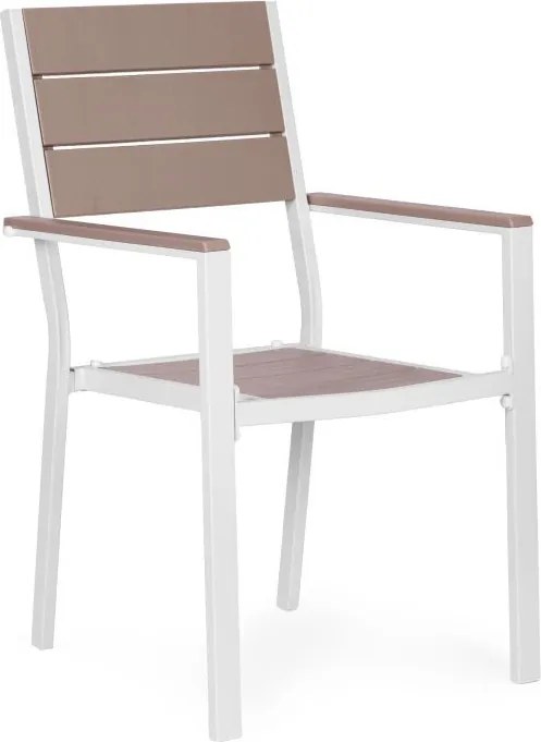 Комплект от 2 градински стола с товароносимост 150 кг Бял