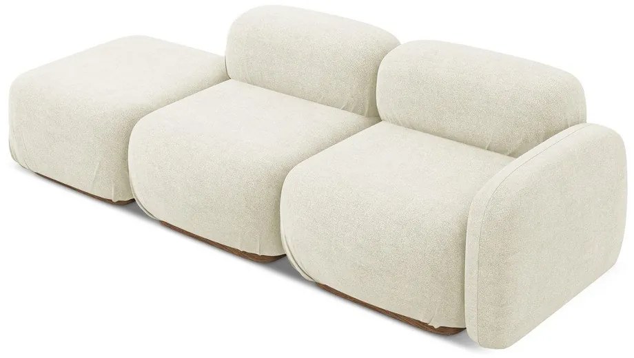 Кремав модулна лежанка от букле (ляв ъгъл) Ailani – Makamii