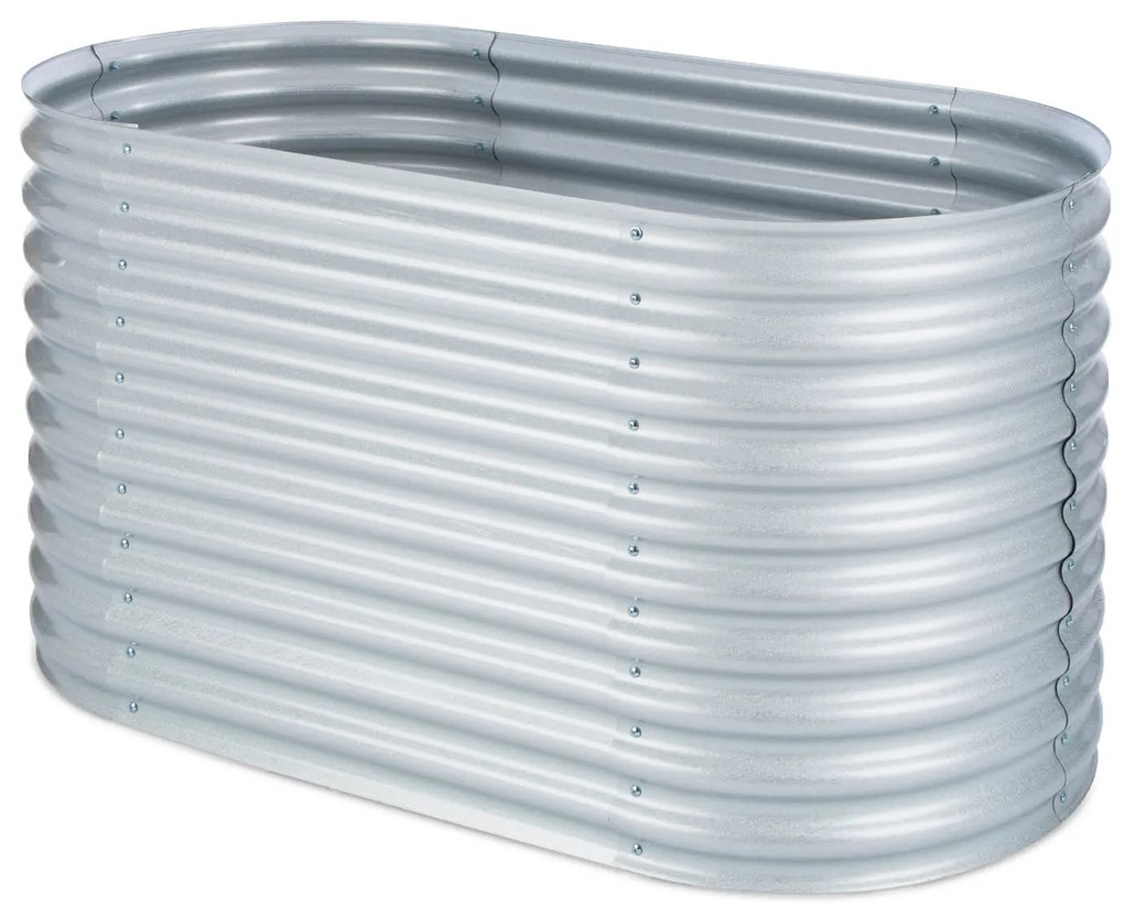 Blumfeldt High Grow, сребърна, 1,6 m, повдигната леха, поцинкован алуминий