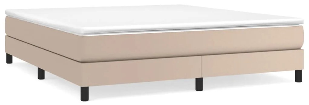 3120717 vidaXL Рамка за легло с пружини, капучино, 180x200 см, изкуствена кожа