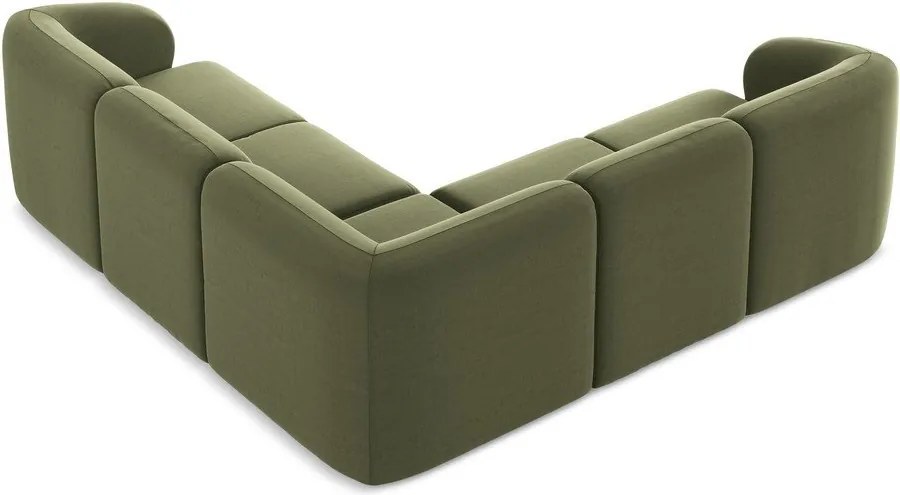 Зелен кадифен ъглов диван Lani – Makamii