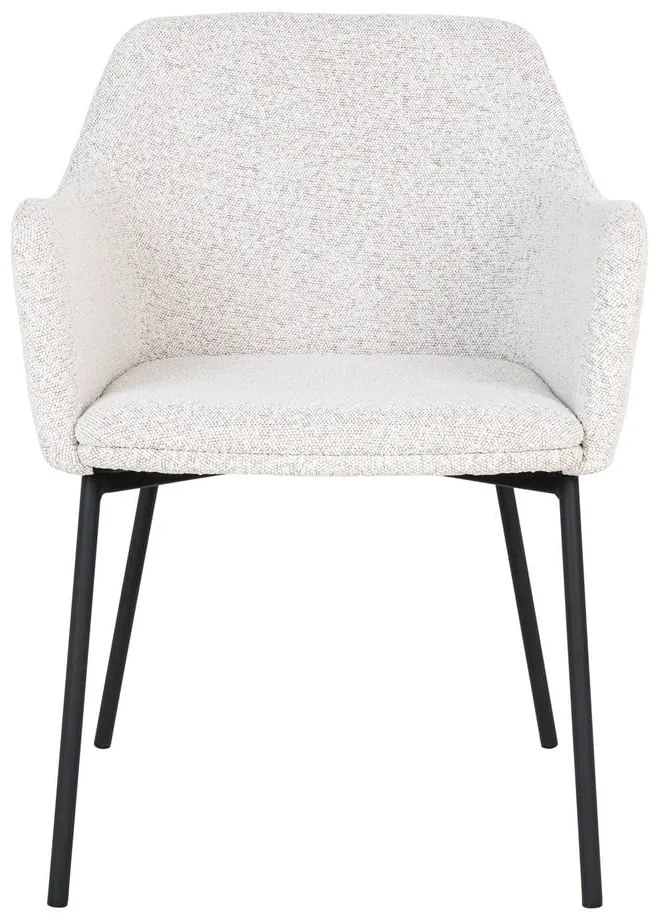 Бял тапициран трапезен стол с подлакътници Melilla – House Nordic