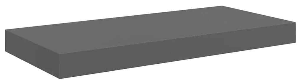 323787 vidaXL Окачен стенен рафт, сив гланц, 50x23x3,8 см, МДФ