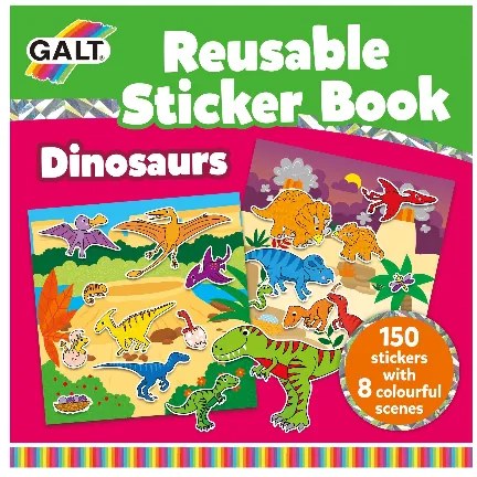 Galt - Книжка със стикери за многократна употрeба - Динозаври