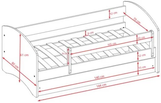 Детско легло Babydreams-Prasino-140 x 70