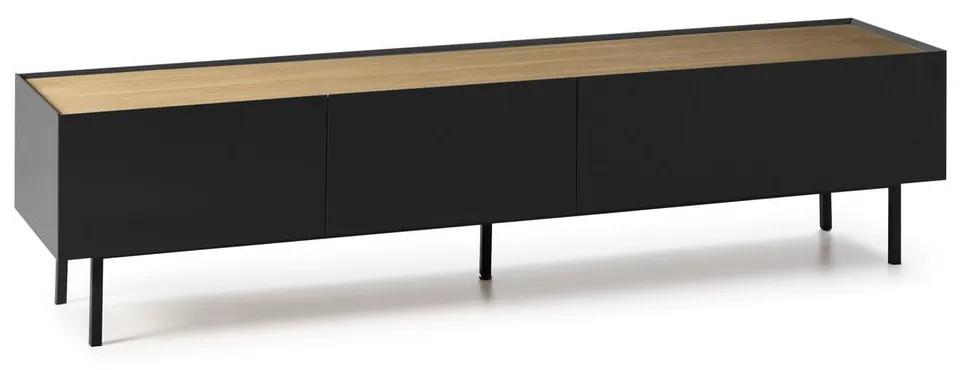 Черна/естествена маса за телевизор от декор от дъб 180x45 cm Arista – Teulat