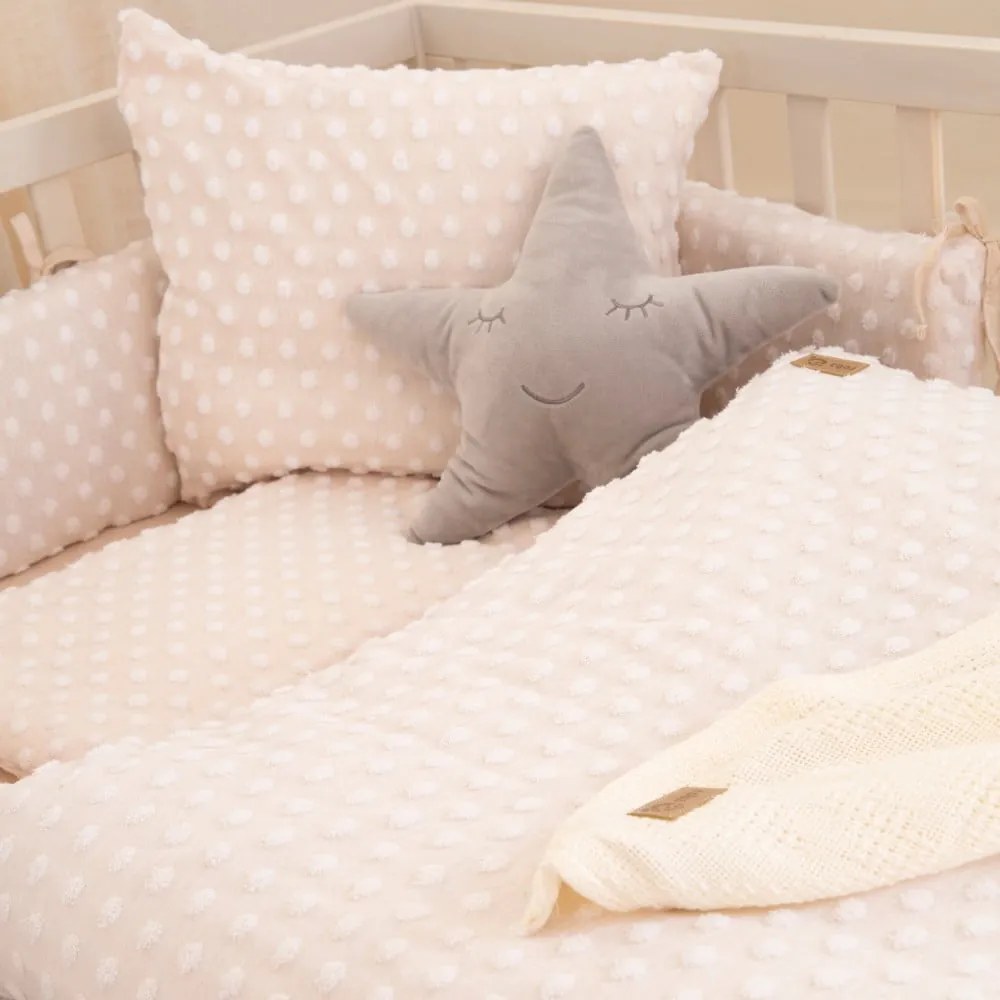 Бежово детско спално бельо за детско креватче със смес от памук 100x135 cm Frosty Almond – Roba