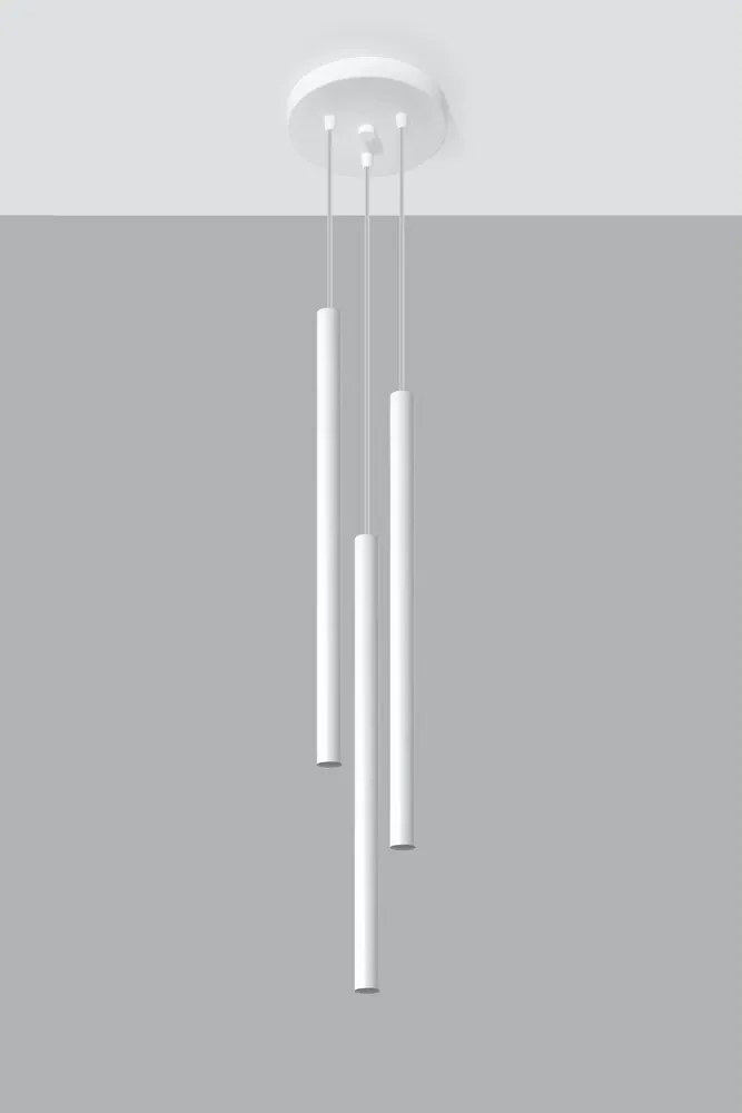 Бяло метално висящо осветително тяло ø 20 cm Fideus – Sollux