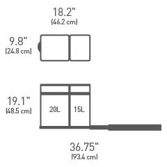 Пластмасов контейнер за отпадъци 35 л Dual - simplehuman