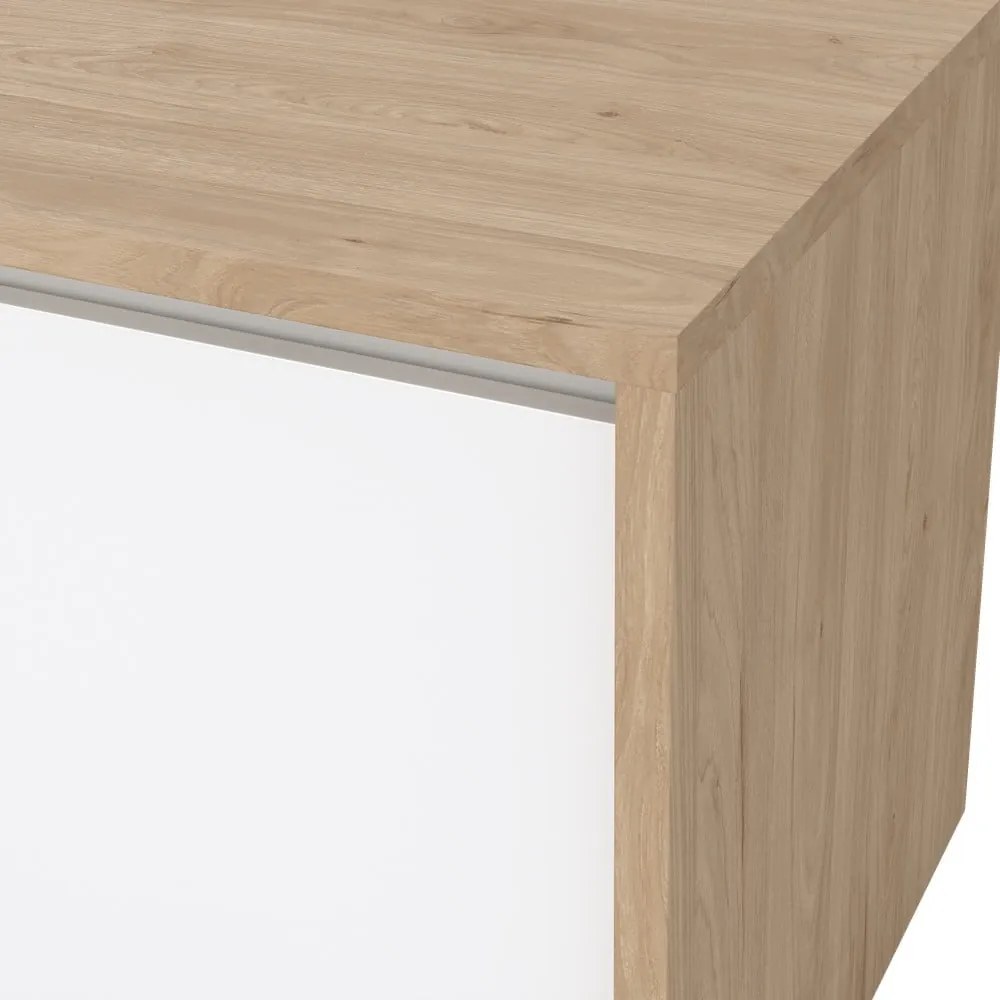 Маса за телевизор от дъбов декор в бял и естествен цвят 179x52x48 cm Next – Tvilum
