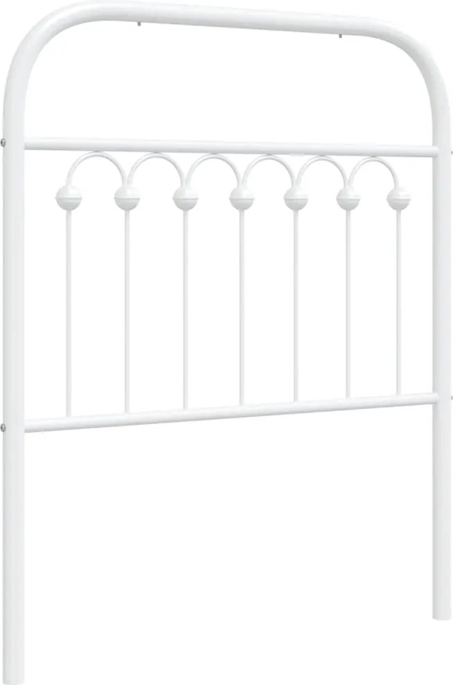 376675 vidaXL Метална резервна табла за легло, бяла, 75 см