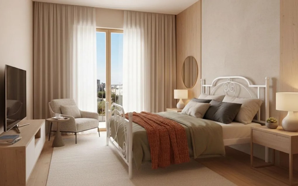 Легло Ellie-140x190-White-Με ποδαρικό