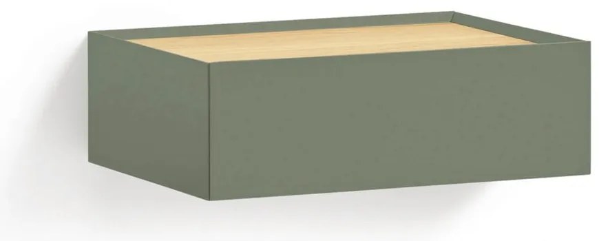 Зелено висящо нощно шкафче с дъбов плот Arista – Teulat