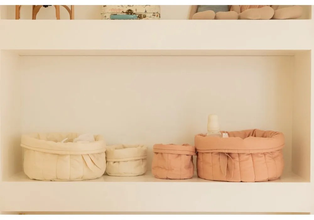 Светлорозови текстилни детски кутии за съхранение в комплект от 2 бр. ø 30x20 cm Bambie Vintage Nude – Lorena Canals