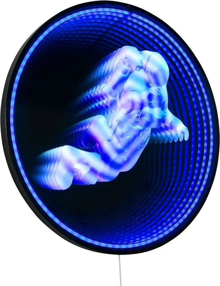 Черна стенна светлинна декорация за контакт ø 60 cm Duke – Reality