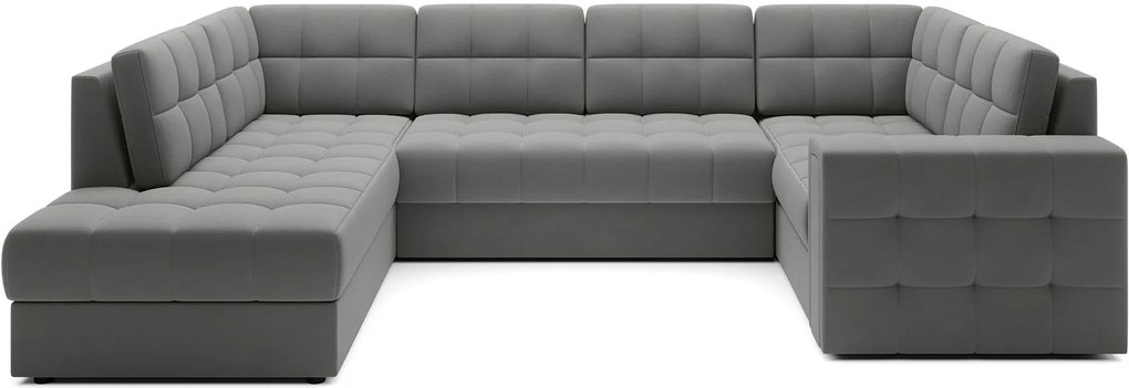 Ъглов диван Bale U-Тъмно сиво-Ляв