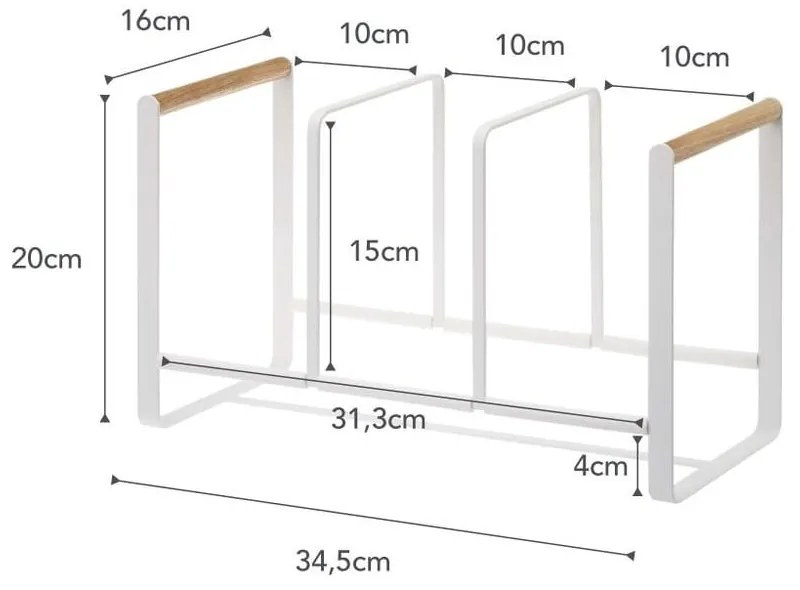 Бяла поставка за чинии с детайли от букова дървесина Tosca - YAMAZAKI