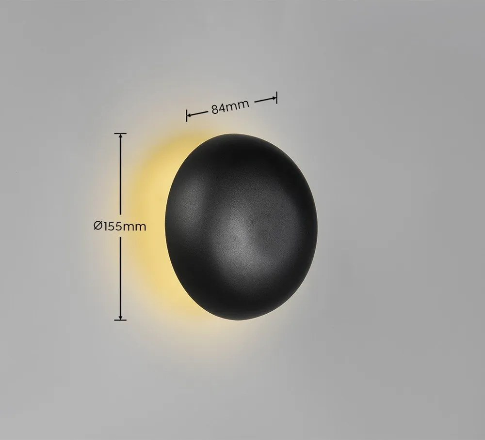 Матово черно LED стенна лампа с USB Davey – Reality