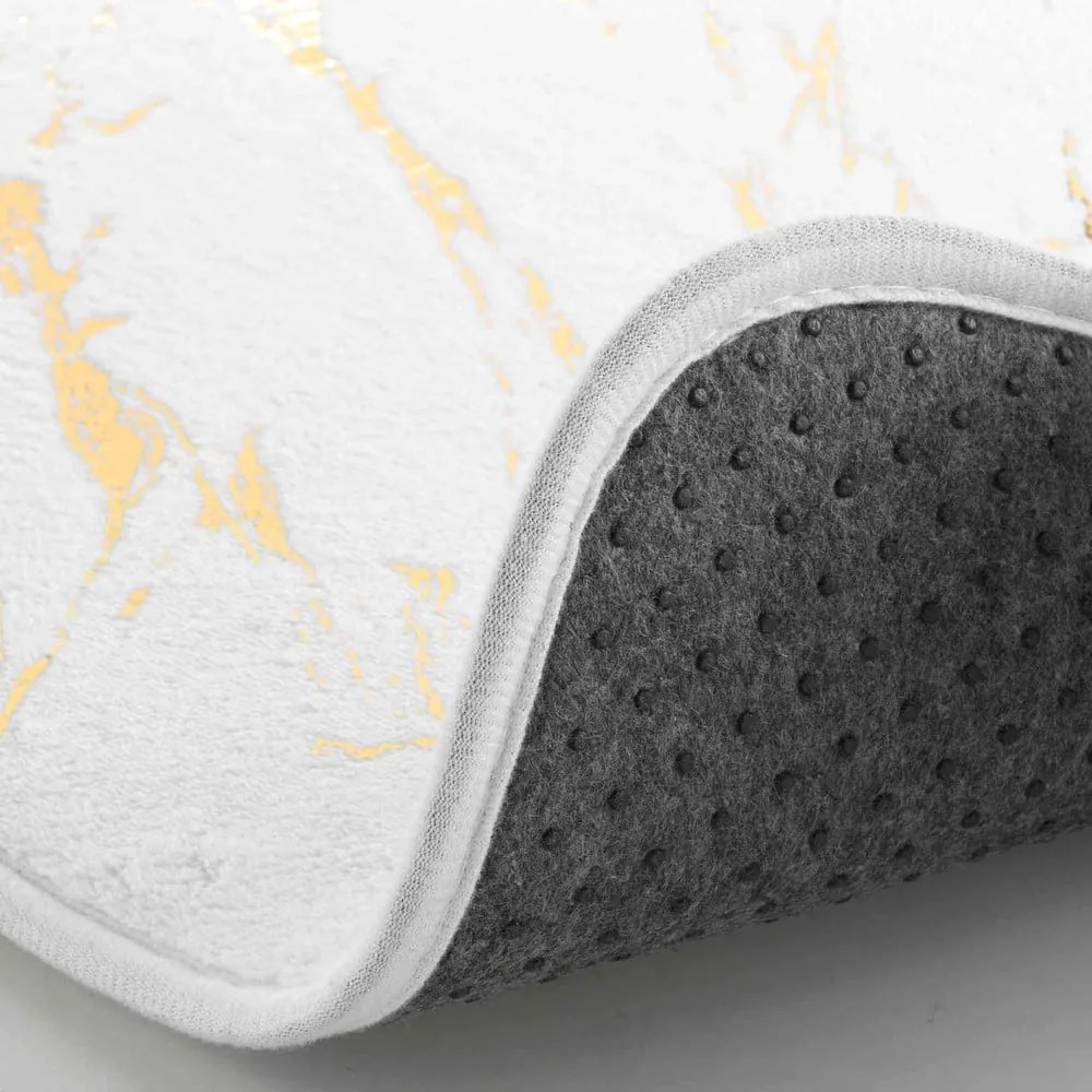 Бял/златист килим за баня 45x45 cm Aquamarbre – douceur d'intérieur