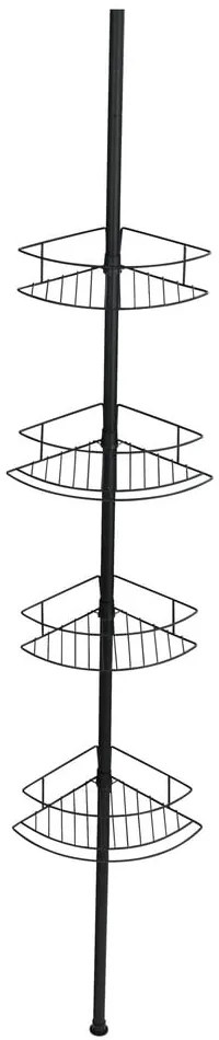 Черен телескопичен ъглов рафт за душ Dolcedo, 23 x 31 cm - Wenko