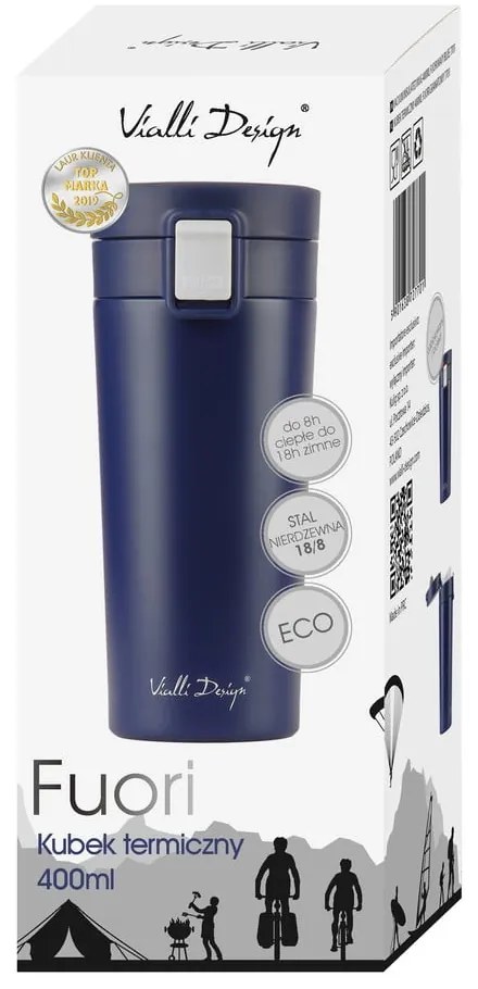 Тъмносиня термочаша за пътуване , 400 ml Fuori - Vialli Design