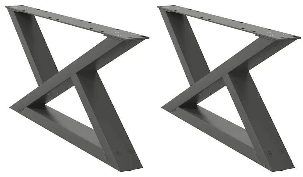 4012694 vidaXL Крака за масичка за кафе, 2 бр., антрацит, 70x(30-31,3) см, стомана