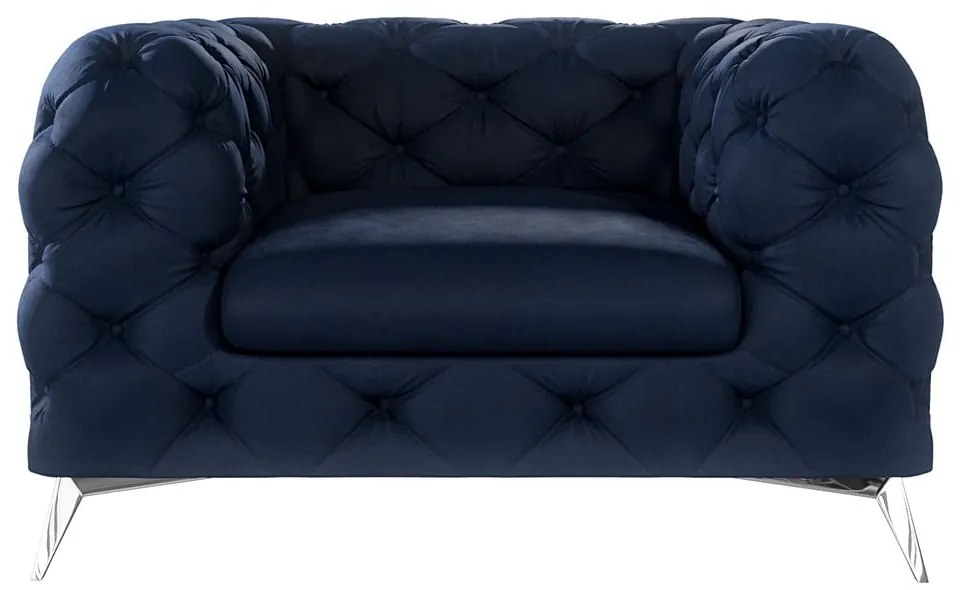 Тъмносиньо кадифено кресло Chelsea – Ropez