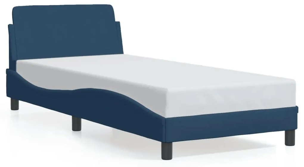 373071 vidaXL Рамка за легло с табла Dover, синя, 80x200 см плат