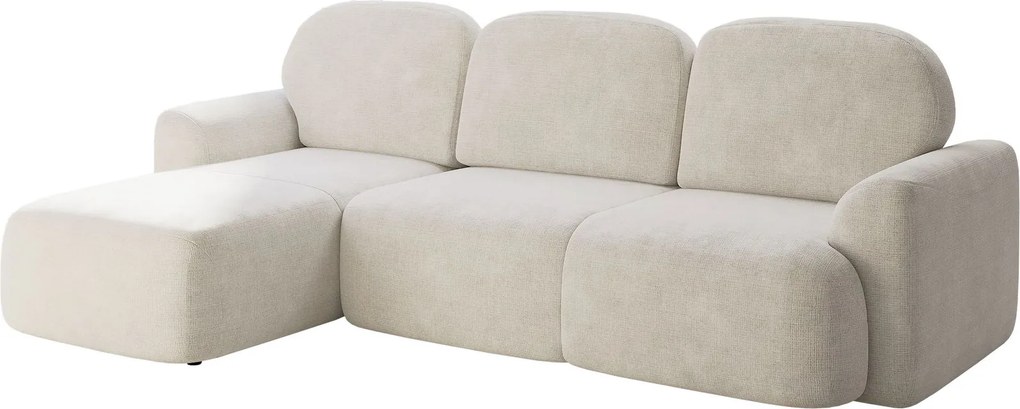 Ъглов диван Nabu-Екрю-Ляв