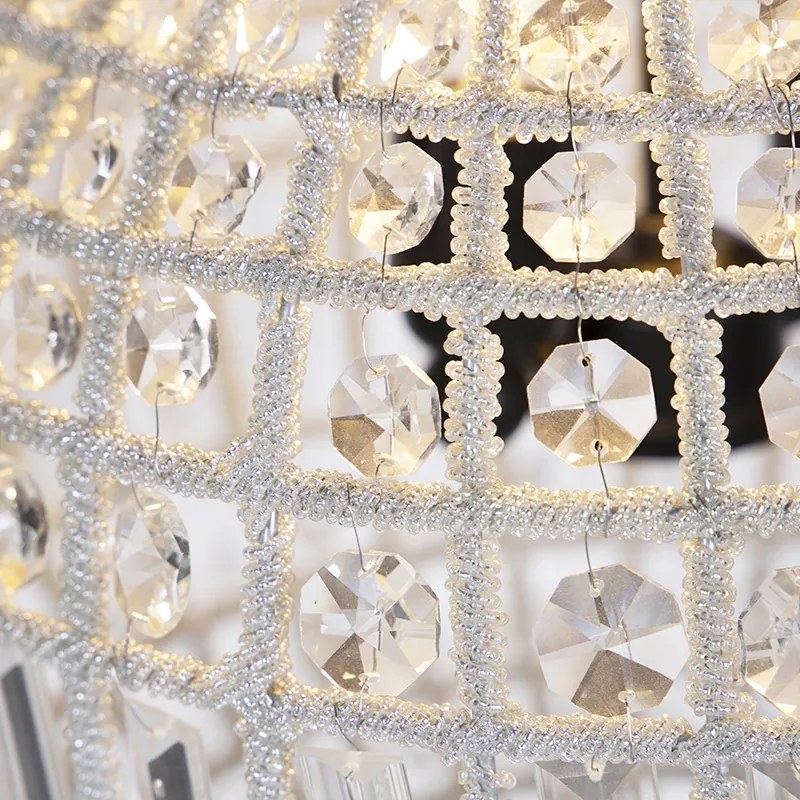 Висяща лампа в стил арт деко с кристали и злато 35 см - Kasbah