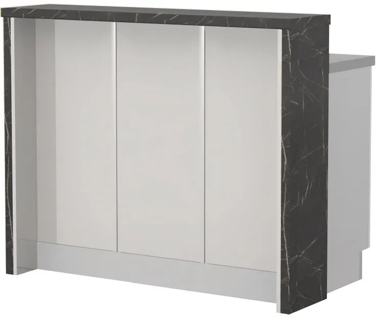 Островна кухненска пейка Modena-Length: 120 cm.-White glossy-Black Stone