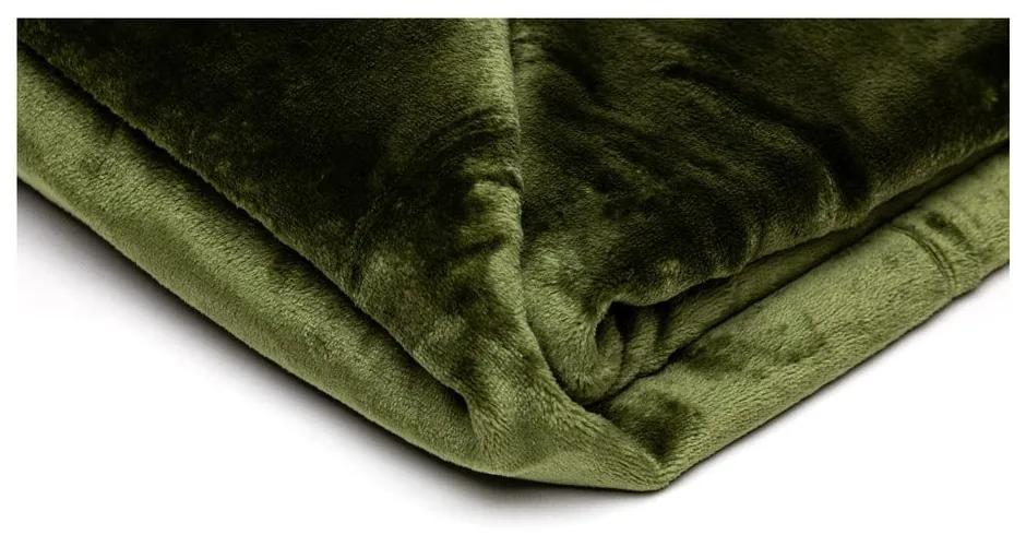 Маслиненозелено микро плюшено одеяло , 150 x 200 cm - My House