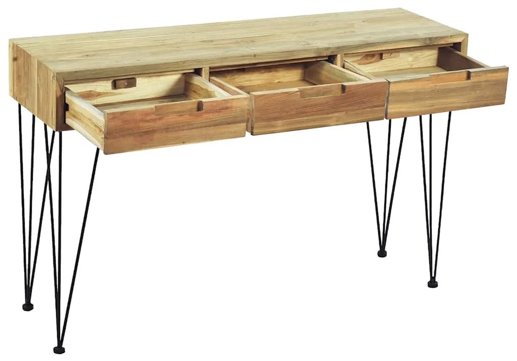 244573 vidaXL Конзолна маса, 120x35x76 cм, тик масив