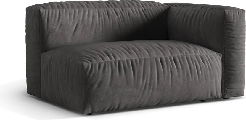 Сив кадифен модул за диван (десен ъгъл) Martina – Micadoni