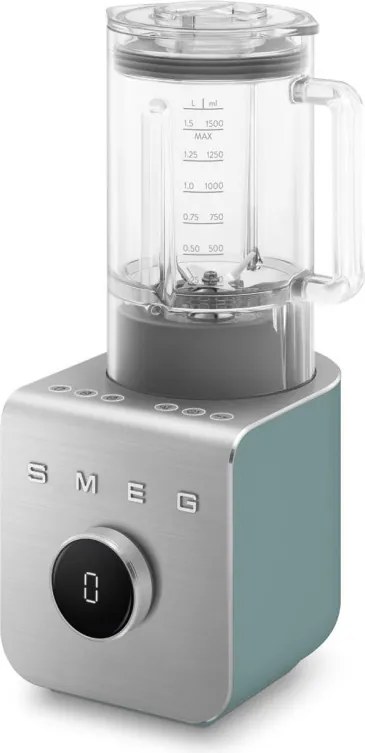 Блендер Smeg Collezione BLC02EGMEU, 1400W, 1.5 л, 22000 об/мин, 5 програми, 9 скорости, Трошене на лед, Неръждаема стомана, Изумрудено зелен/Инокс