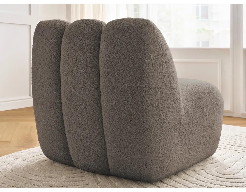 Кафяво-сиво кресло от прежда с примки от букле Janissaire – Bobochic Paris