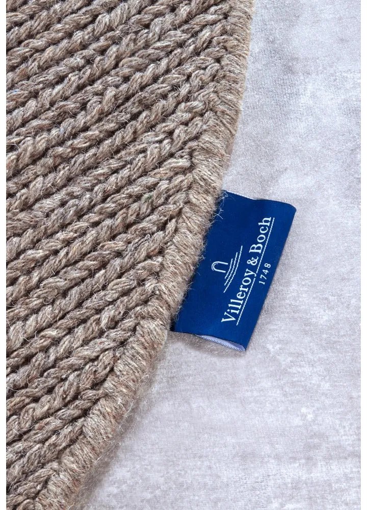 Светлокафяв ръчно изработен вълнен кръгъл килим ø 160 cm Francois – Villeroy&Boch